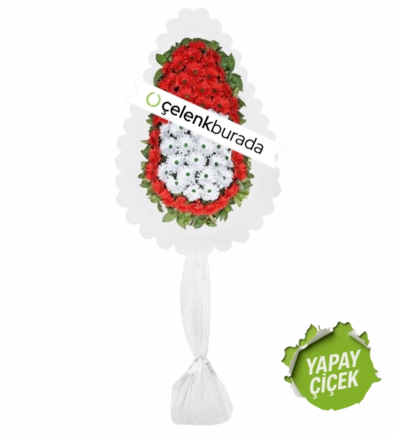 Kırmızı Beyaz Gerbera Çelenk