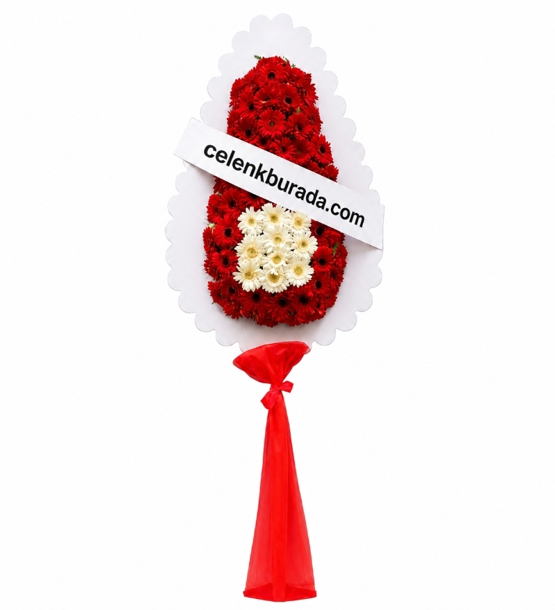Kırmızı Beyaz Gerbera Çelenk