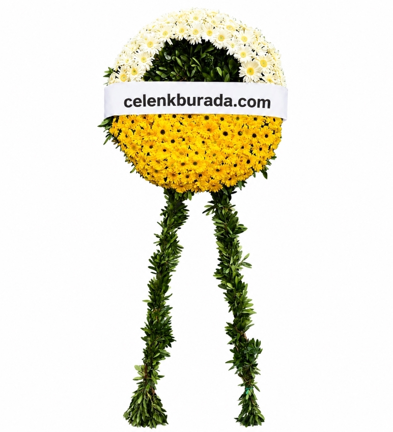 Turuncu Beyaz Cenaze Çelengi