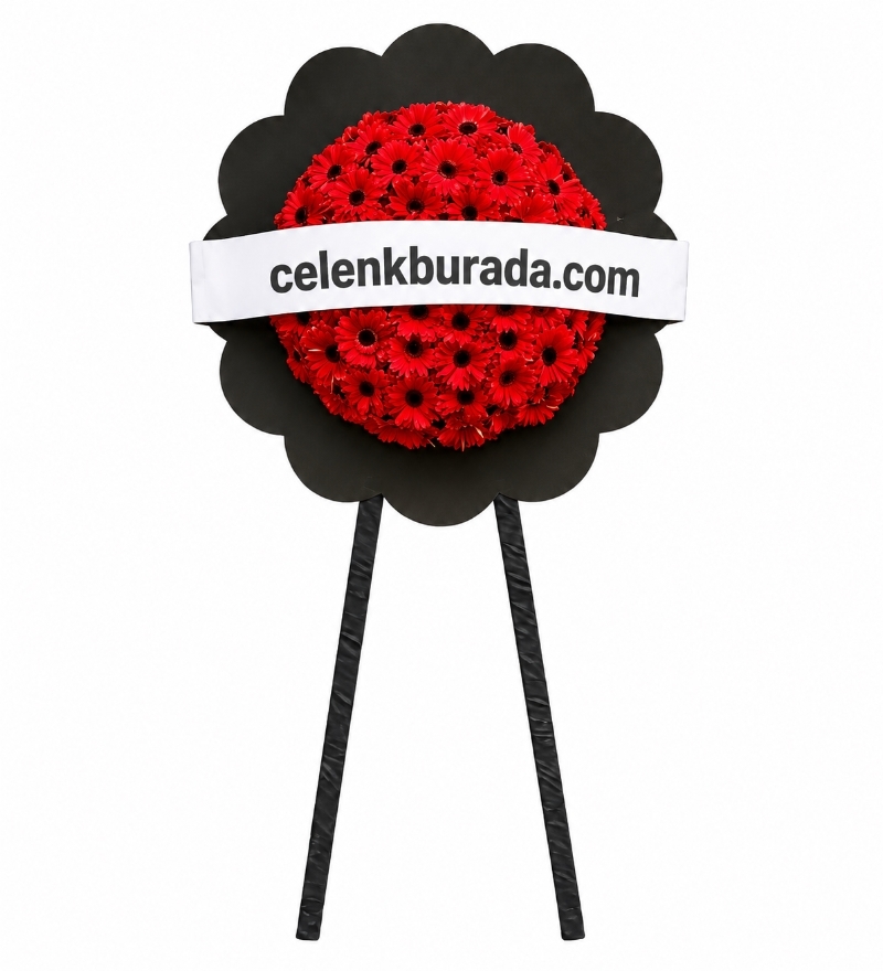 Kırmızı Gerbera Cenaze Çelengi