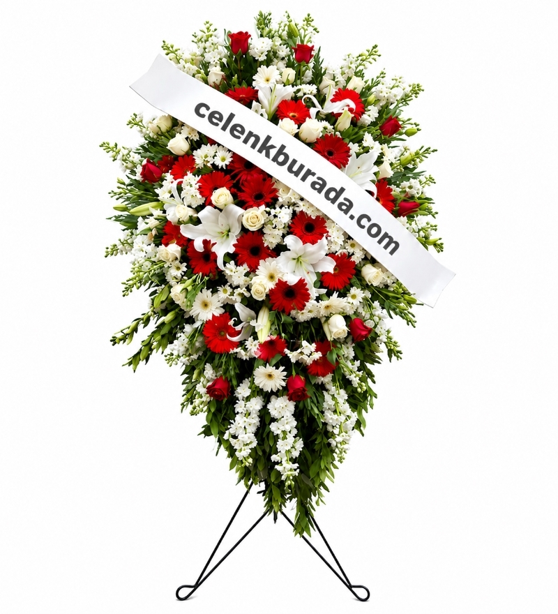 Kırmızı ve Beyaz Çiçeklerden Ferforje