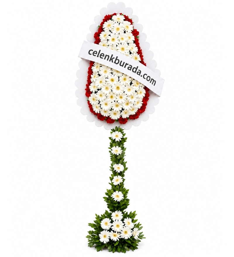 Kırmızı Beyaz Gerbera Çelenk