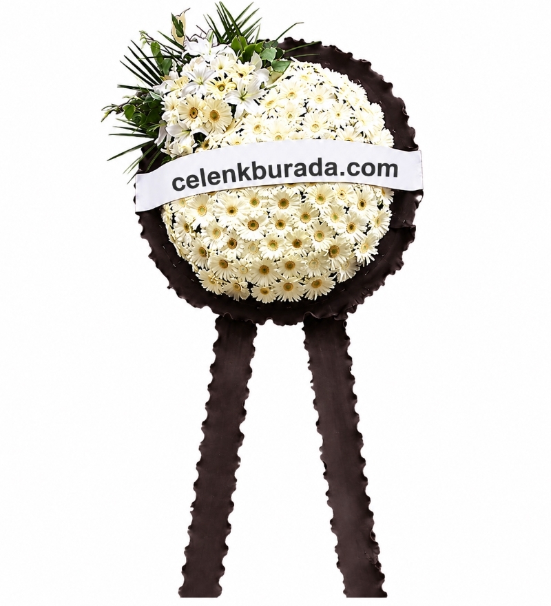 Beyaz Gerbera Cenaze Çelengi
